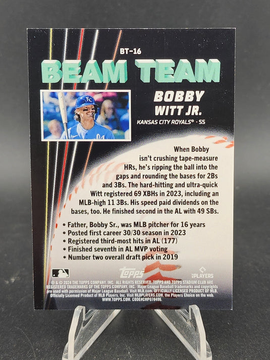 2024 Topps Stadium Club Bobby Witt Jr. Beam Team