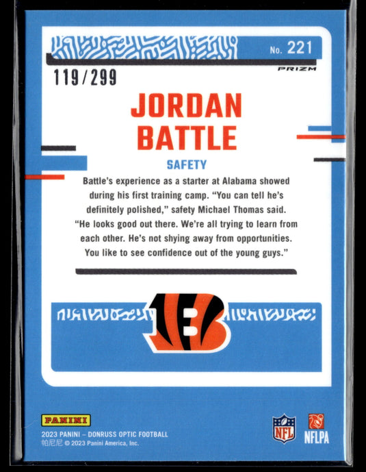 2023 Donruss Optic #221 Jordan Battle Blue /299