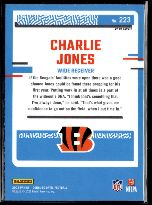 2023 Donruss Optic #223 Charlie Jones Blue Scope