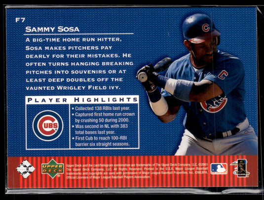 2001 Upper Deck #F7 Sammy Sosa Franchise