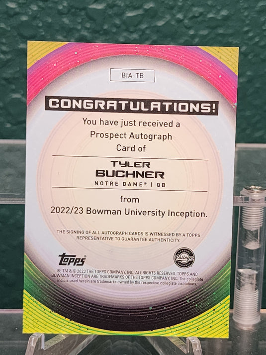 2022-23 Bowman University Inception #BIA-TB Tyler Buchner Base Autographs