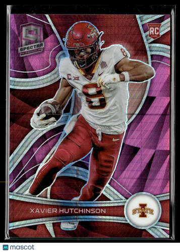 2023 Panini Chronicles Draft Picks #86 Xavier Hutchinson Spectra Neon Pink