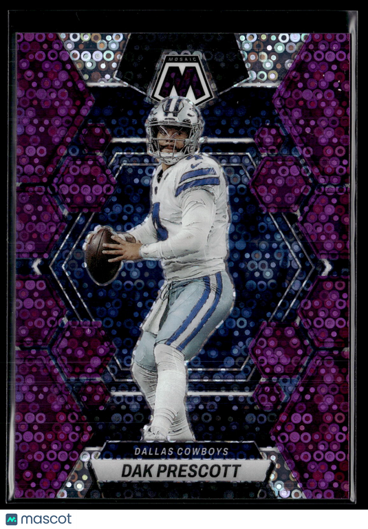 2023 Panini Mosaic #55 Dak Prescott Purple No Huddle Mosaic #/50