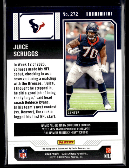 2023 Panini Contenders #272 Juice Scruggs Opening Kickoff Ticket