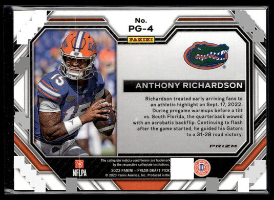 2023 Panini Prizm Draft Picks #PG-4 Anthony Richardson Pre Game