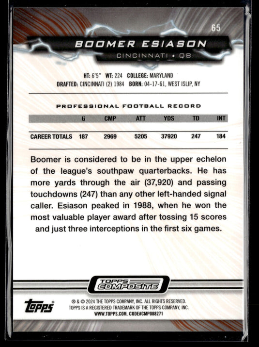 2023 Topps Composite #65 Boomer Esiason Resurgence Ruby Surge #/199