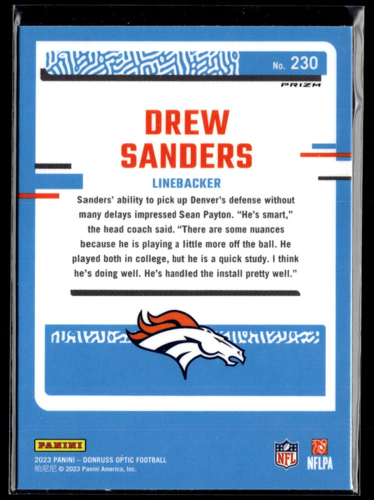 2023 Donruss Optic #230 Drew Sanders Holo