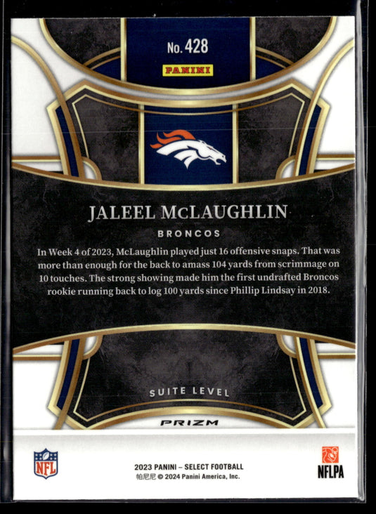 2023 Panini Select #428 Jaleel McLaughlin Silver Prizms