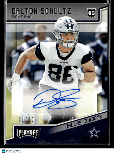 2018 Panini Playoff #277 Dalton Schultz Rookie Autograph Variations #/50