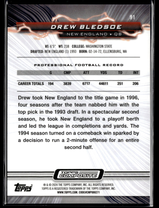 2023 Topps Composite #91 Drew Bledsoe Resurgence Green Surge #/175