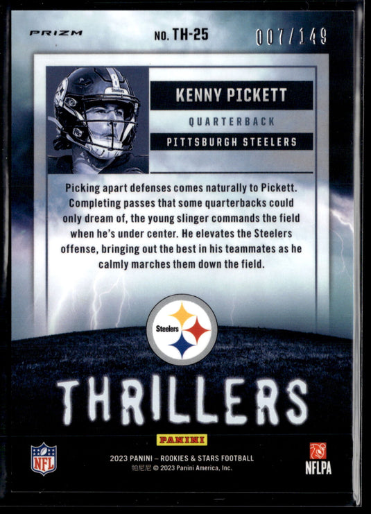 2023 Panini Rookies & Stars #TH-25 Kenny Pickett Thrillers White #/149