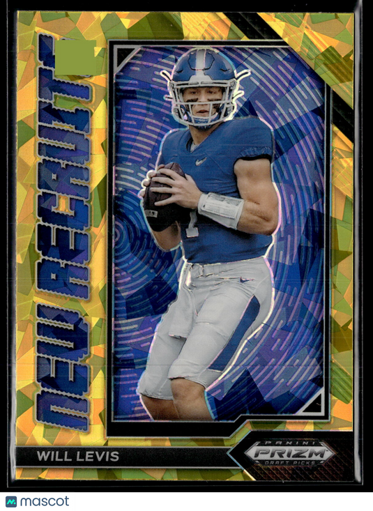 2023 Panini Prizm Draft Picks #NR-2 Will Levis New Recruits Gold Ice