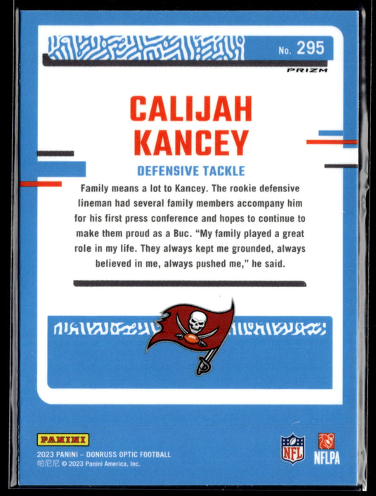 2023 Donruss Optic #295 Calijah Kancey Red Mojo