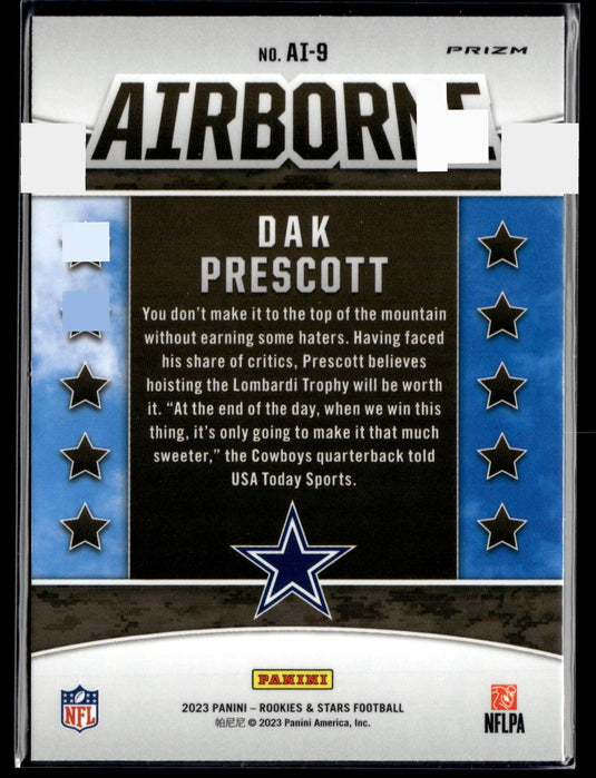 2023 Panini Rookies & Stars #AI-9 Dak Prescott Airborne Red Plaid