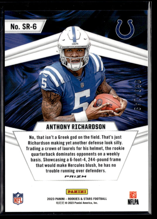 2023 Panini Rookies & Stars #SR-6 Anthony Richardson Stellar Rookies White #/149