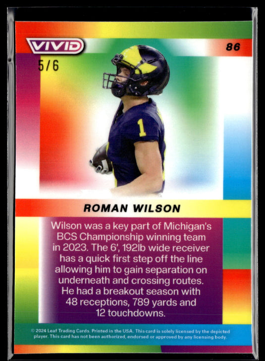 2024 Leaf Vivid - Lava White #86 Roman Wilson