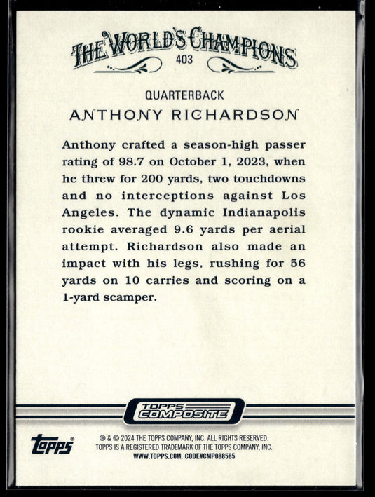 2023 Topps Composite #403 Anthony Richardson