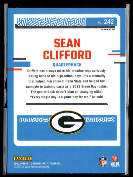 2023 Donruss Optic #242 Sean Clifford Blue Hyper