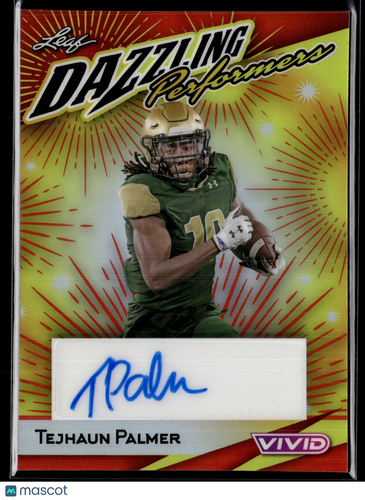 2024 Leaf Vivid Dazzling Performers Auto Prismatic Red #DP-TP1 Tejhaun Palmer /8