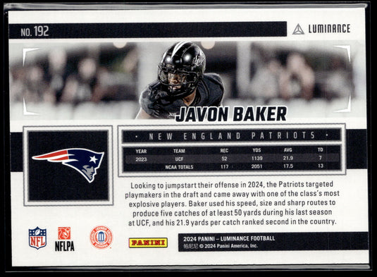 2024 Panini Luminance #192 Javon Baker Green #/100