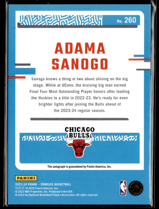 2023-24 Donruss #260 Adama Sanogo Rated Rookies Signatures