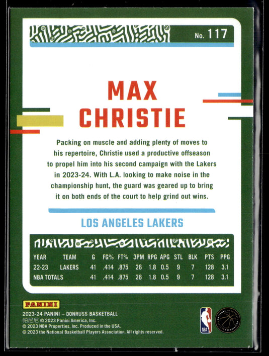 2023-24 Donruss #117 Max Christie Red