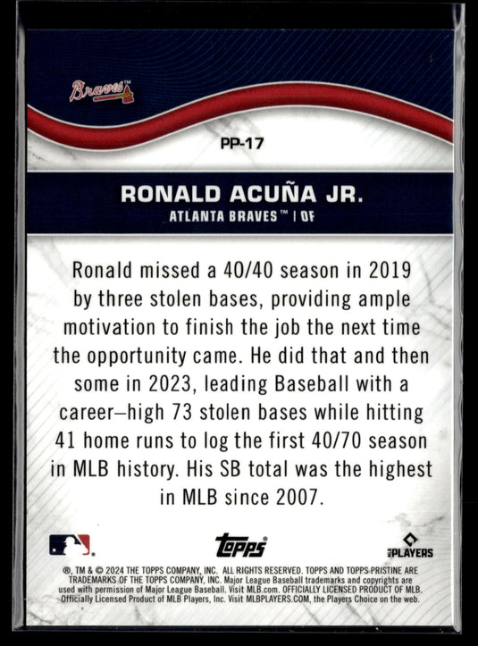 2024 Topps Pristine #PP-17 Ronald Acuña Jr. Pristine Production