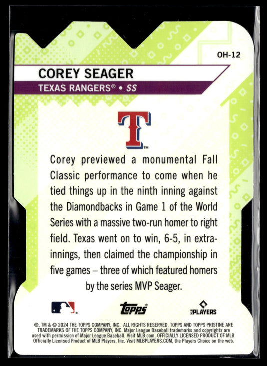 2024 Topps Pristine #OH-12 Corey Seager Oh Snap! Refractor