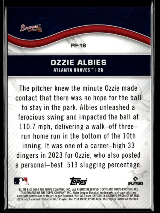 2024 Topps Pristine #PP-18 Ozzie Albies Pristine Production