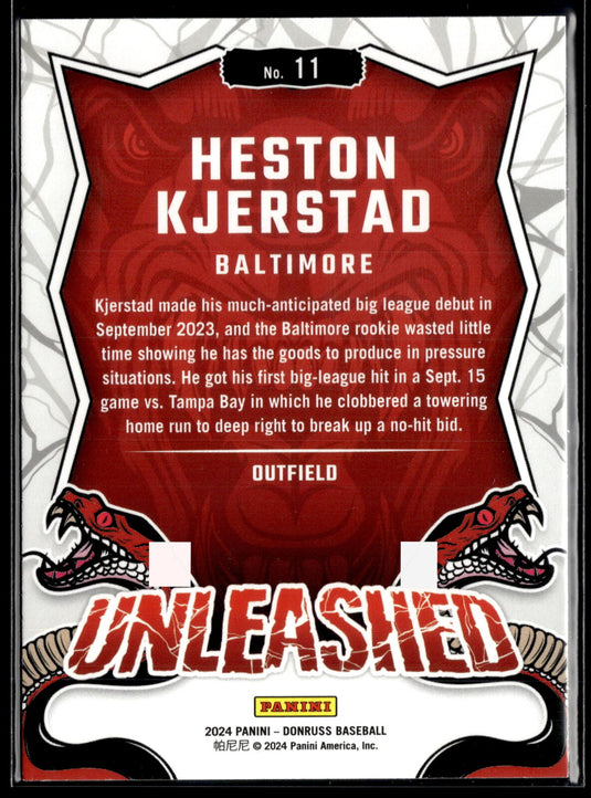 2024 Donruss #11 Heston Kjerstad Unleashed