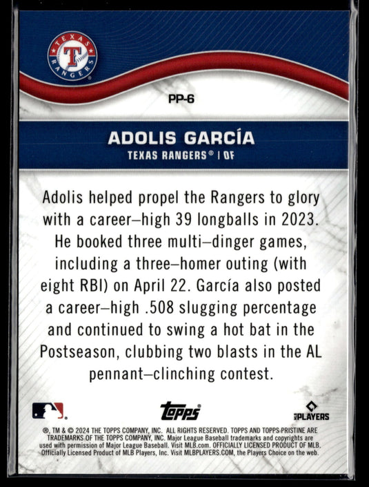 2024 Topps Pristine #PP-6 Adolis García Pristine Production