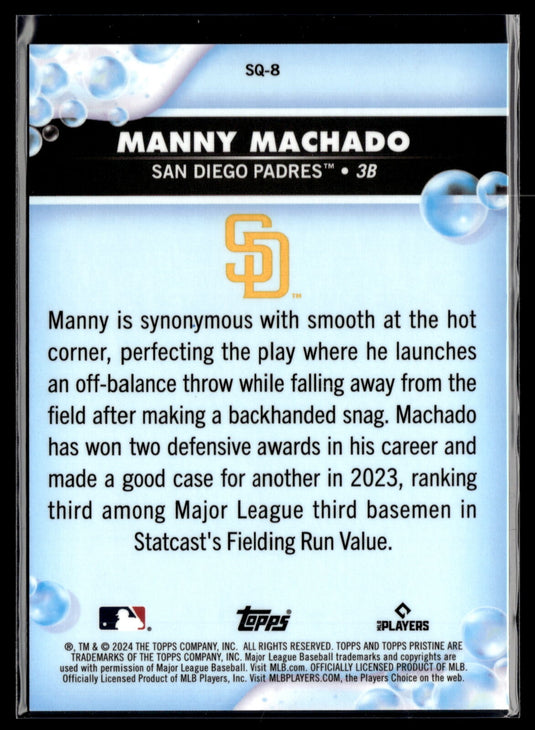 2024 Topps Pristine #SQ-8 Manny Machado Squeaky Clean