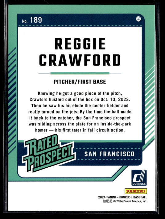 2024 Donruss #189 Reggie Crawford Red #/275