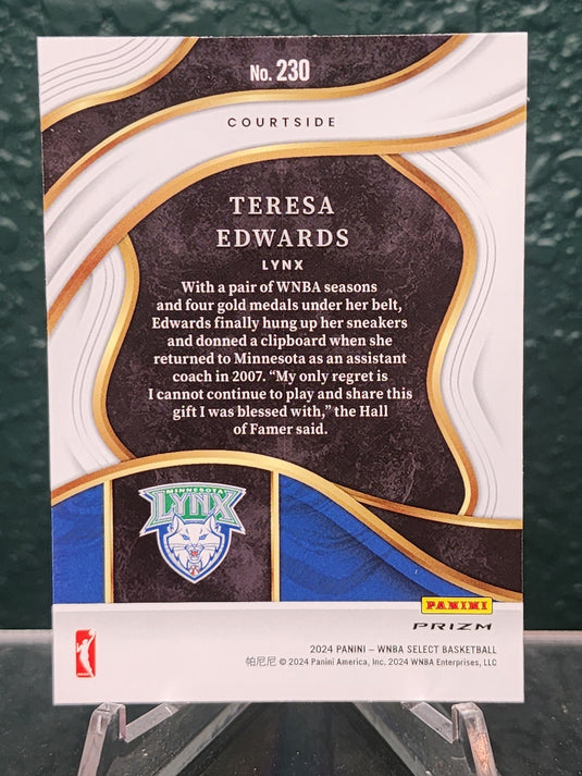 2024 Panini Select WNBA #230 Teresa Edwards Silver Flash Prizms