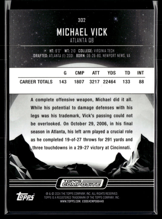 2023 Topps Composite #302 Michael Vick Midnight