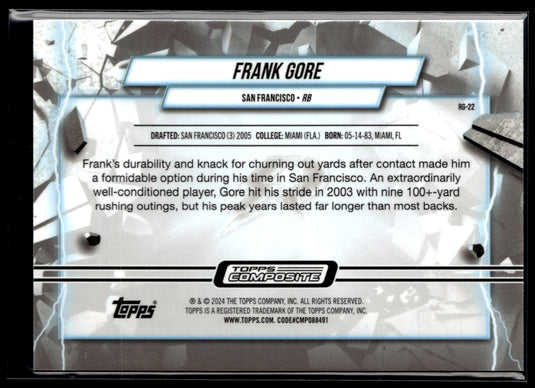 2023 Topps Composite #RG-22 Frank Gore Resurgence Grounded X-Fractor