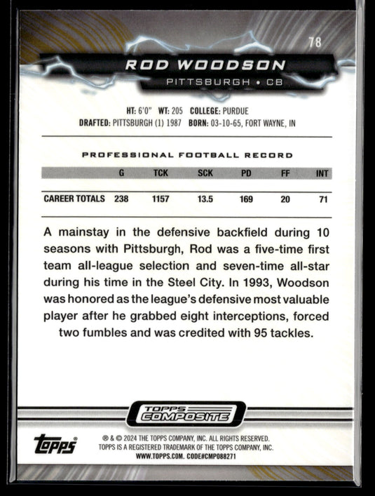 2023 Topps Composite #78 Rod Woodson Resurgence Prism Refractor