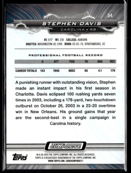 2023 Topps Composite #54 Stephen Davis Resurgence White Surge #/125