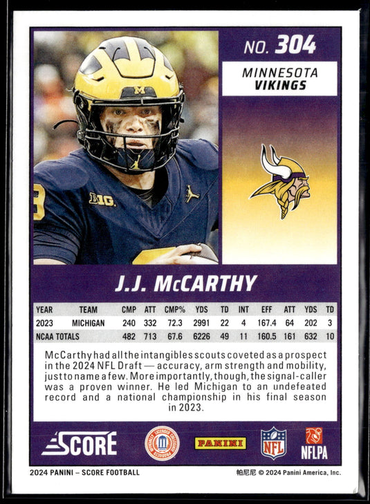 2024 Score #304 J.J. McCarthy