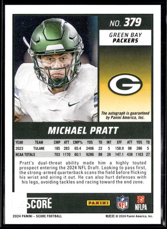 2024 Score #379 Michael Pratt Signatures