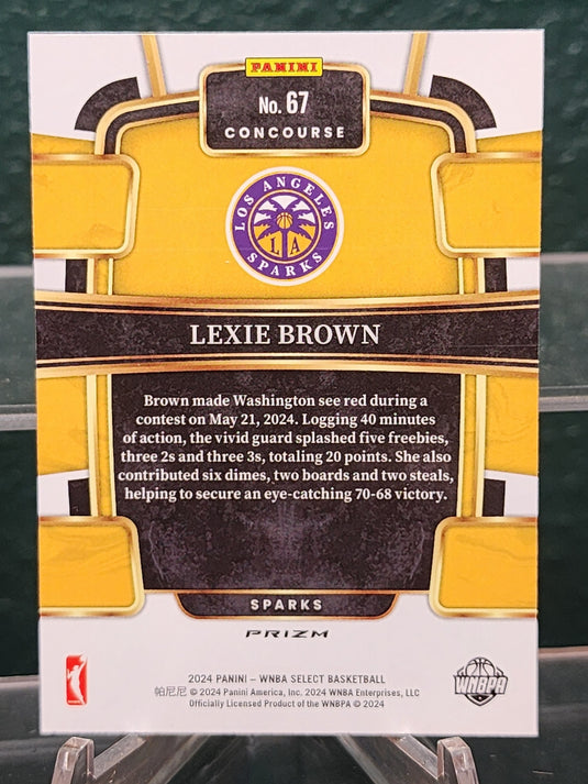 2024 Panini Select WNBA #67 Lexie Brown Silver Flash Prizms