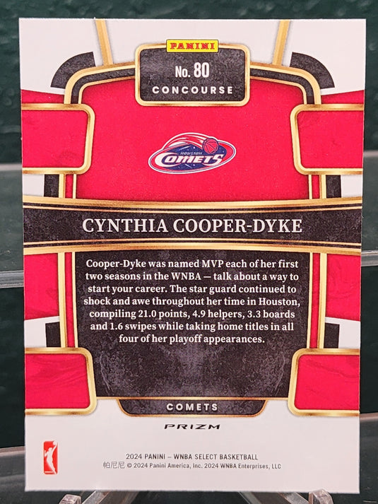 2024 Panini Select WNBA #80 Cynthia Cooper-Dyke Pink Ice Prizms