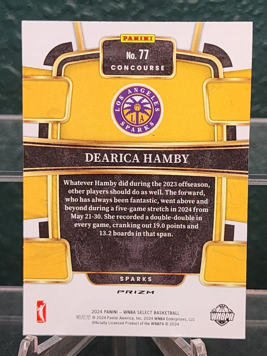 2024 Panini Select WNBA #77 Dearica Hamby Silver Prizms