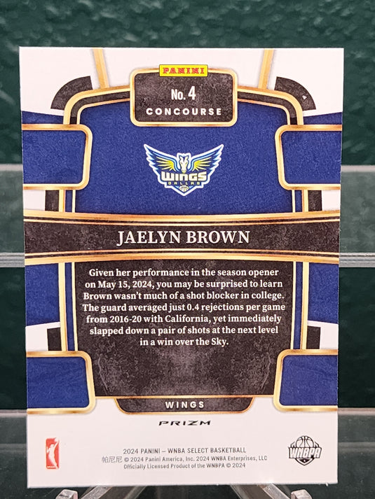 2024 Panini Select WNBA #4 Jaelyn Brown Silver Prizms