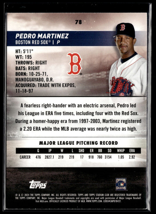 2024 Stadium Club #78 Pedro Martinez Red Foil