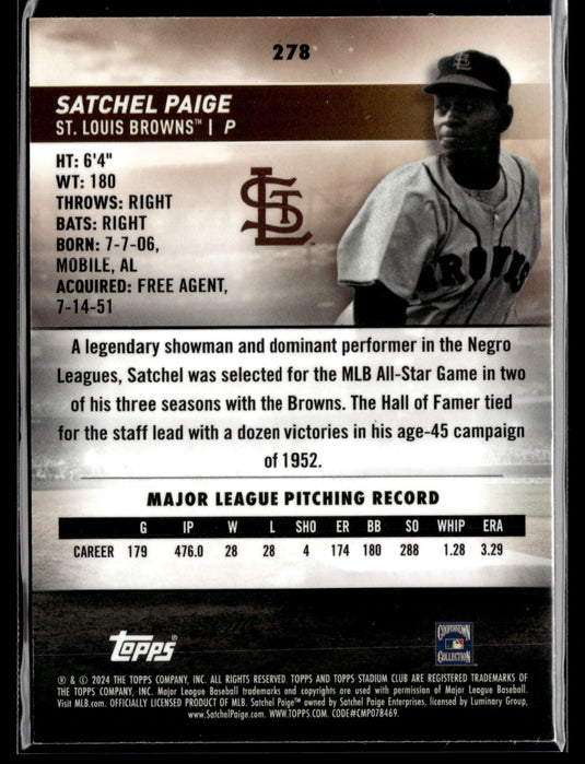 2024 Stadium Club #278 Satchel Paige Chrome