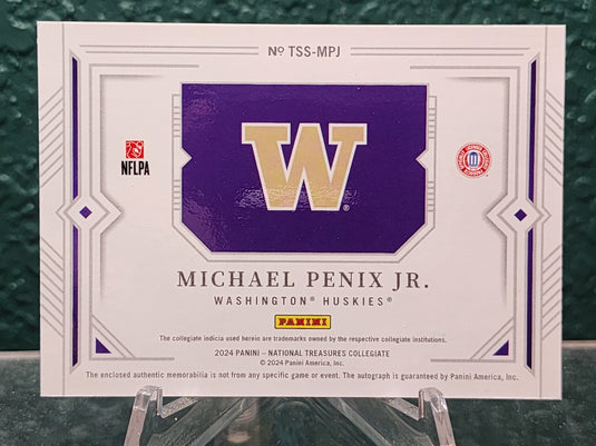 2024 NT Collegiate #TSS-MPJ Michael Penix Jr. Team Slogan Signatures  Gold #/25