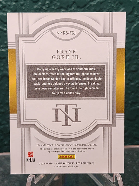 2024 NT Collegiate #RS-FGJ Frank Gore Jr. Rookie Signatures Platinum #/1