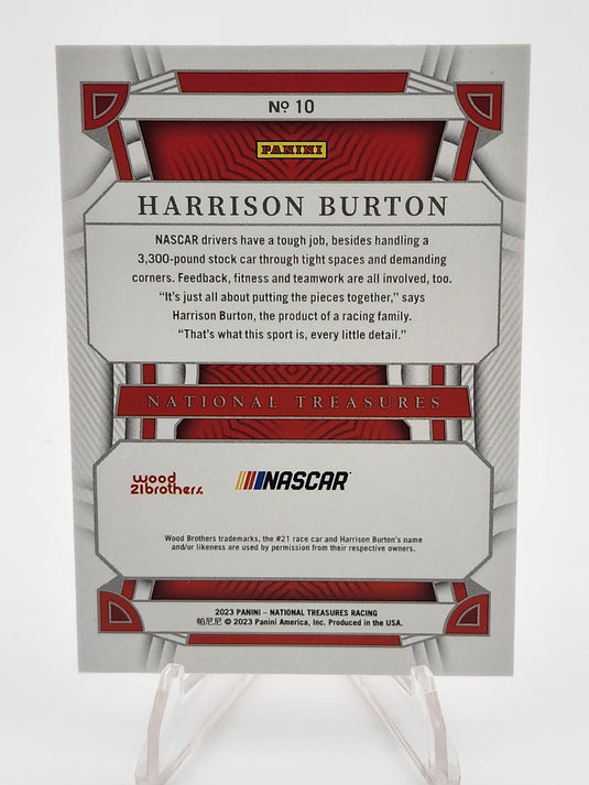 2023 Panini National Treasures #10 Harrison Burton #/25