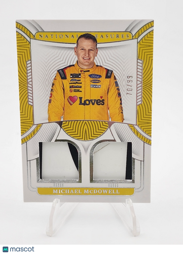 2023 Panini Nat Treasures DRU-MMD Michael McDowell Dual Race Used Firesuits #/99